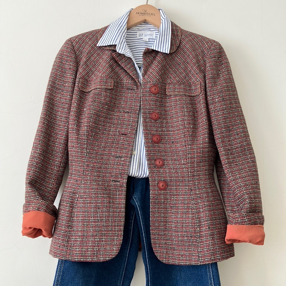 Vintage Tweed Blazer and Skirt Set